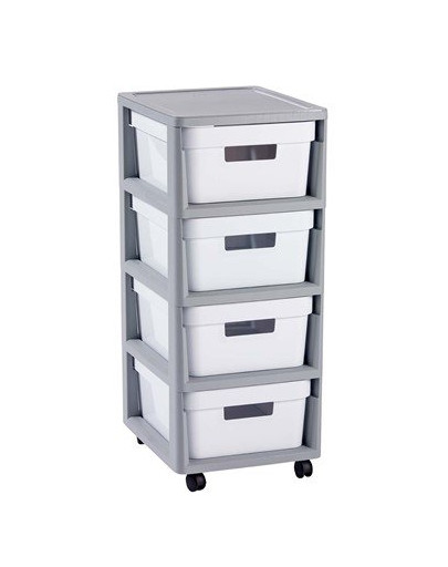 CURVER KNOCK DOWN Regál 4x10 sivo-biely