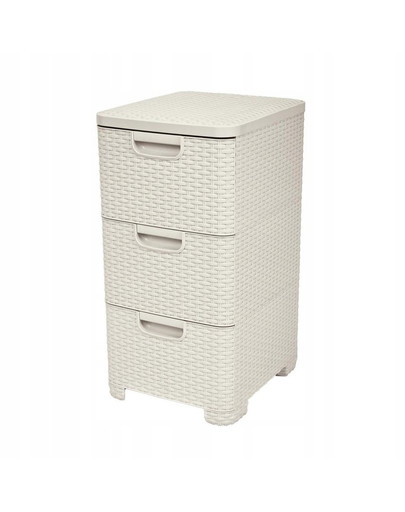 CURVER Skrinka ratanového vzhľadu - 3 x 14 L - krémová