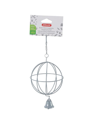 ZOLUX Závesné krmítko - Kovová guľa priemer 10 cm  sivá farba