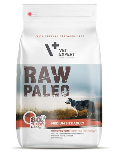 VETEXPERT RAW PALEO Adult Medium turkey 10 kg