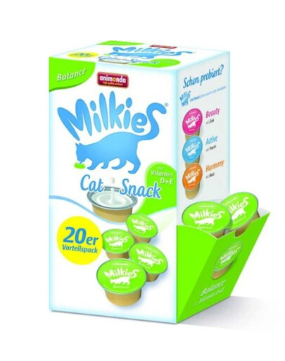 ANIMONDA Milikies mlieko pre mačky s vitamínom  D+E 20 x15g