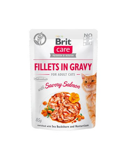 BRIT Care Cat Fillets in gravy savory Losos 85 g