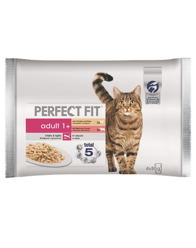 PERFECT FIT Cat Adult 1+ mäsová kapsička 4 x 85 g
