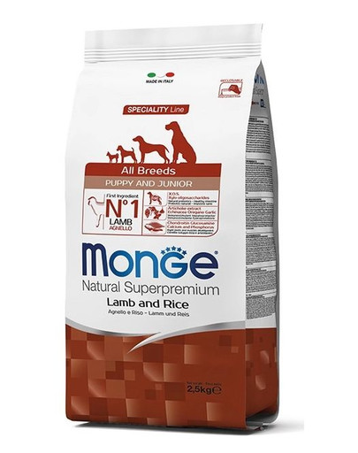 MONGE Puppy Jahňacie s ryžou 800 g