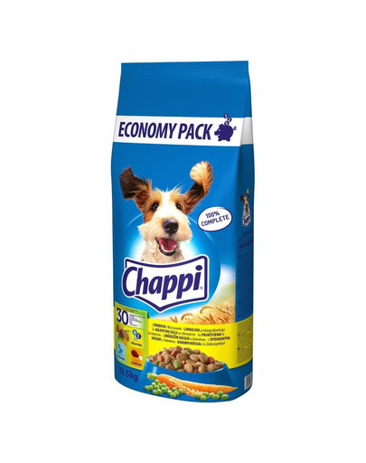 CHAPPI MIX so zeleninou, s hovädzím mäsom a kuracím mäsom 27 kg (2x13,5 kg)
