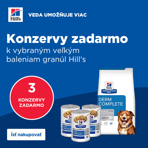 Akcia HILL'S: mokré krmivo zadarmo k vybraným veľkým baleniam suchého krmiva