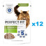 PERFECT FIT Senior 7+ 12x85 g vrecko kompletného krmiva pre staršie mačky s morčacím mäsom a mrkvou v omáčke