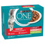 PURINA ONE Sterilcat 12x85g s hovädzím mäsom a mrkvou, s lososom a mrkvou, s morčacím mäsom a zelenou fazuľkou, mokré krmivo pre sterilizované mačky
