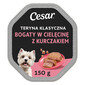 CESAR Classic Teryna s kúskami teľacieho a kuracieho mäsa 150 g kompletné mokré krmivo pre dospelých psov